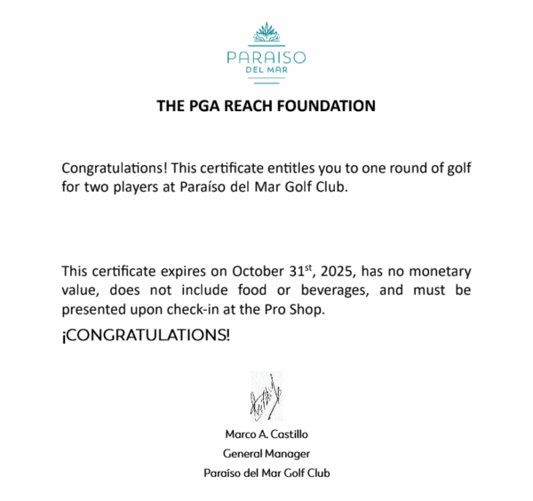 RONDA DE GOLF PARA 2 JUGADORES EN PARAISO DEL MAR GOLF CLUB