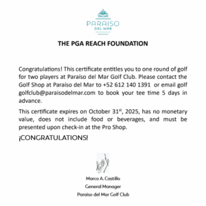 RONDA DE GOLF PARA 2 JUGADORES EN PARAISO DEL MAR GOLF CLUB